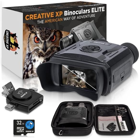 Night Vision Goggles - Digital Military Binocular w/Infrared Lens, 128GB, Black - Picture 1 of 6